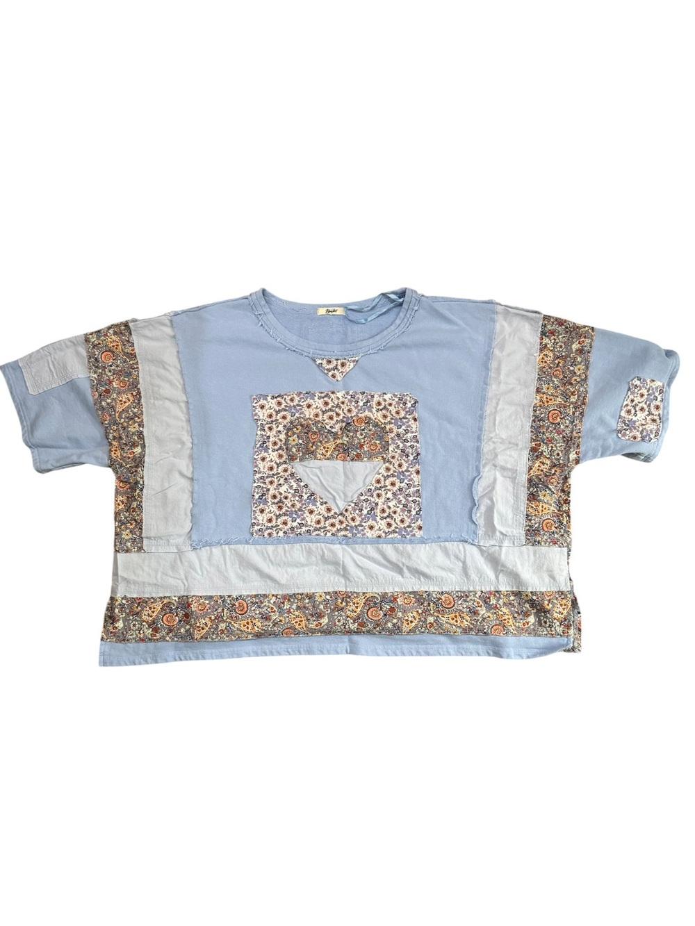 Blue Velvet Light Blue Paisley Heart Top